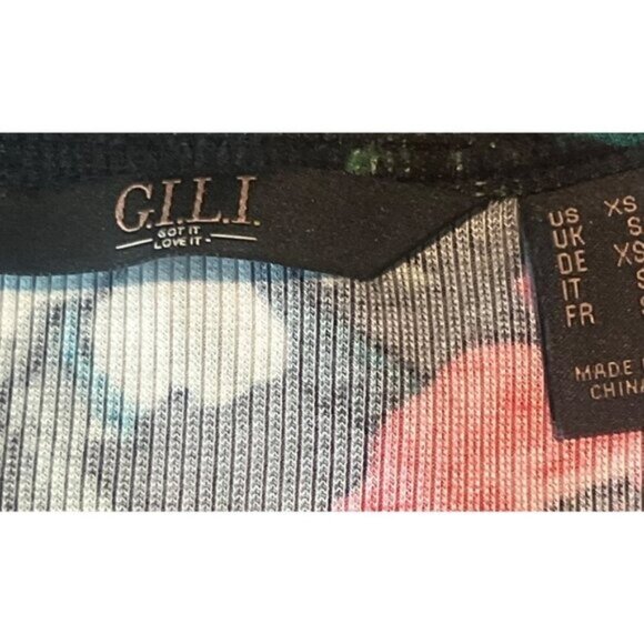 G.I.L.I. 3/4-Sleeve Rib Knit Printed Duster Top Floral Midi Dress 3/4 Sleeve XS - Picture 4 of 7